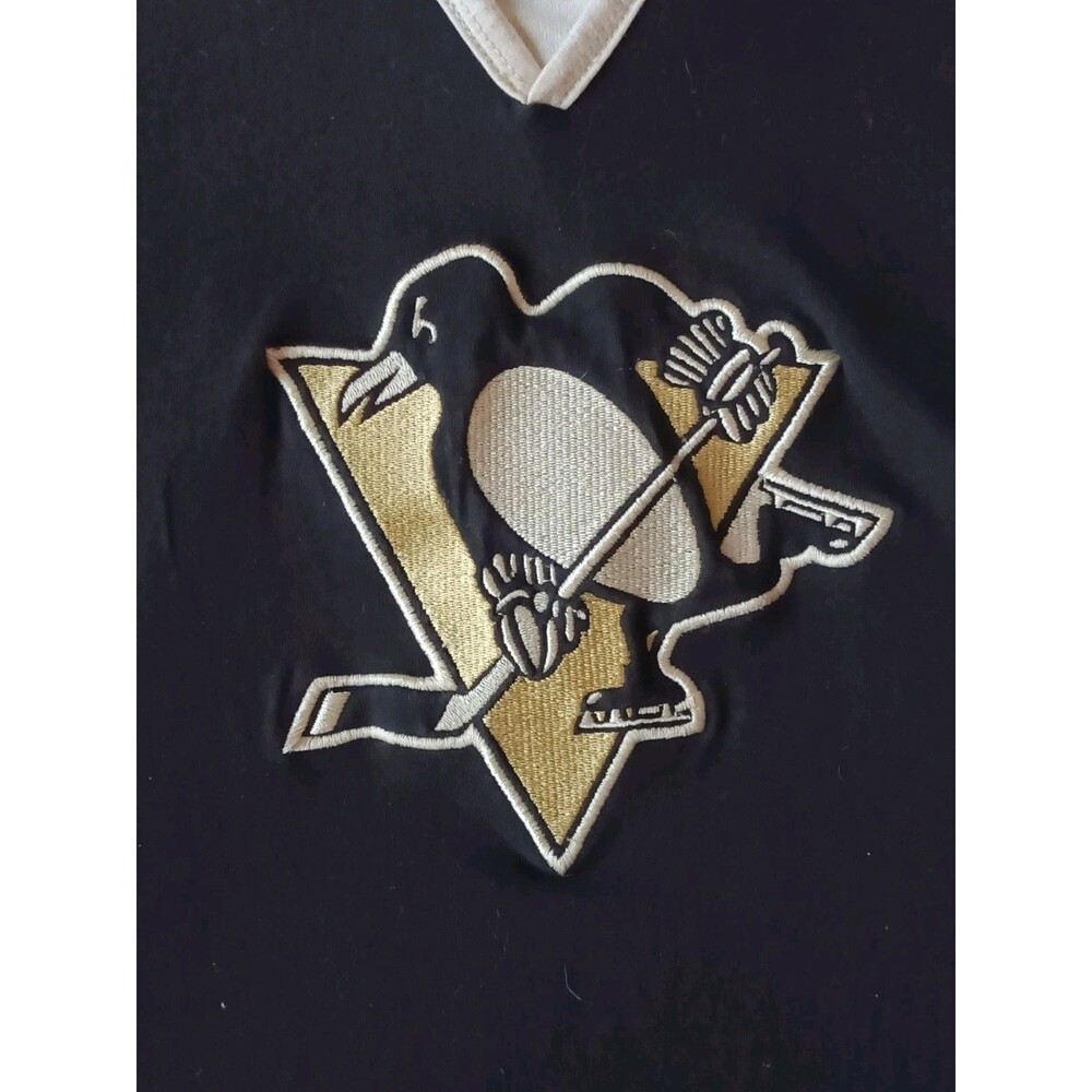 Vintage Pittsburgh Penguins Hoodie Kids Size Large Embroidered Black Sweatshirt - Picture 3 of 8